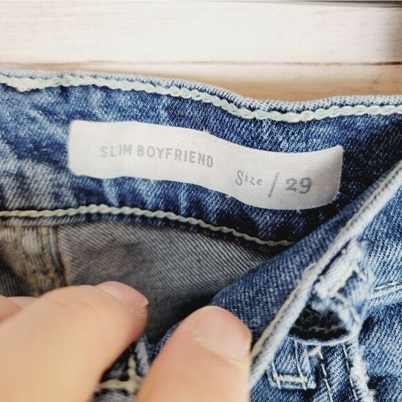 PILCRO & THE LETTERPRESS SLIM BOYFRIEND RAW HEM JEANS, sz 29 - Picture 6 of 8